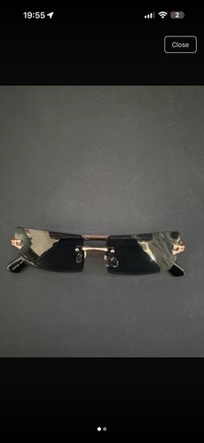 Brown gold rimless eyeglasses - brown/gold,