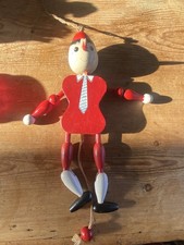 Vintage Wood Pinocchio Pull String Puppet Toy Jumping Jack  Ornament Italy