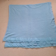Vintage Witney Courtelle Honeycomb Cellular Blanket Blue 268 x 256cm 105x100in
