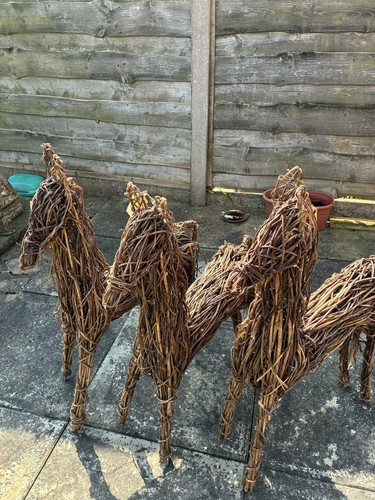Wicker willow horses - 3x, wicker/willow