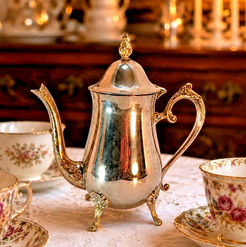 Antique silver plate - silver, teapot