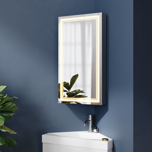 Black bathroom mirror cabinet - black,