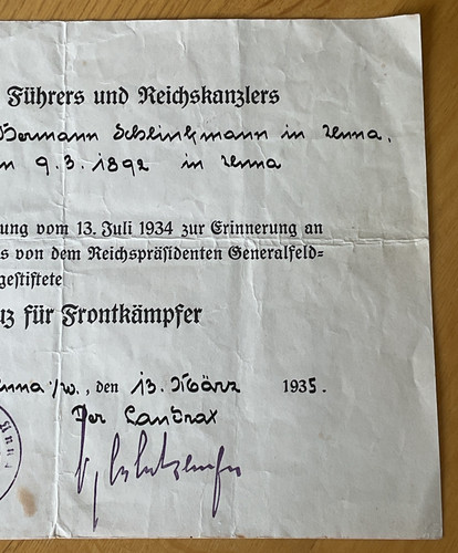 Original 1935 ww1 german cross - ww1,