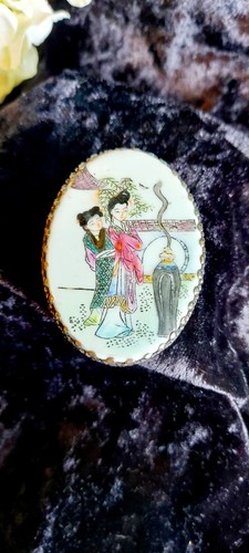 Asian silver tone porcelain - tone,
