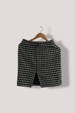 Vintage Zara Black and White checkered tweed pencil Mini skirt| SKU 2900