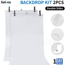 2PCS White PVC Backdrop Washable Background Photo Lighting Studio Matte Glassy