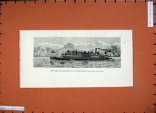 Old Antique Print 1880 Thames