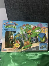 Vintage TMNT Toon Cycle Sealed Box with Raphael Action Figure Ninja Turtles