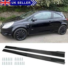 Side Skirt Splitter Spoiler Lip Glossy Panel FoR Vauxhall Corsa III (D) S07 UK