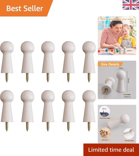 10pcs wooden coat hooks - hooks, shaker