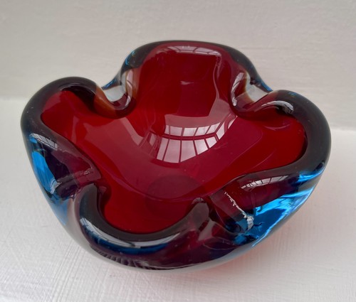 Murano red blue sommerso - blue, glass