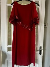 Red Sequin Edged Red Dress 