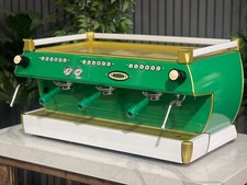 LA MARZOCCO GB5 3 GROUP ESPRESSO COFFEE MACHINE GREEN, WHITE & GOLD COMMERCIAL