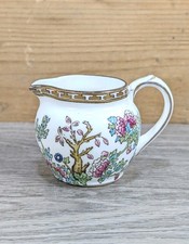 c.1900s Small Bone China Milk Jug ~ Indian Tree of Life - S.B & S 'Anchor' China