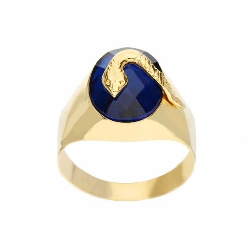 Oval shield ring with - snake, in
