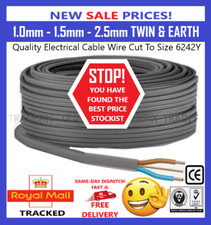 TWIN & EARTH Electric Cable Wire 1.0mm - 1.5mm - 2.5mm 6242Y FAST FREE DELIVERY