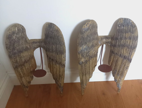 Vintage large rustic - , tarnished