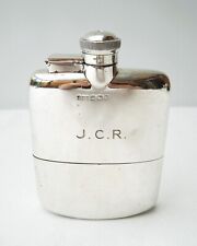 1923 STERLING SILVER HIP FLASK & DETACHABLE CUP 6.0oz 171g JAMES DIXON SHEFFIELD