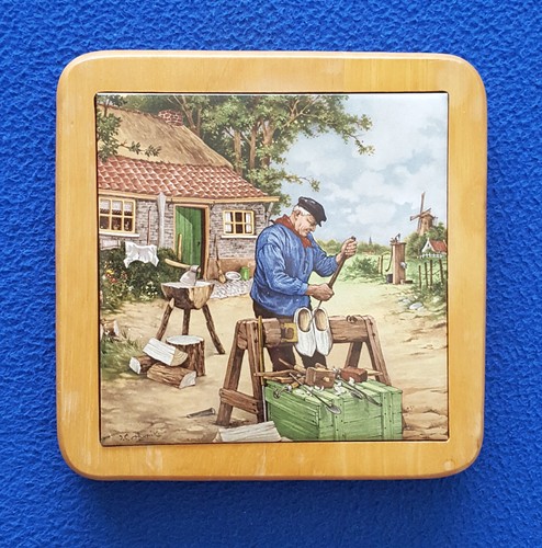 Framed dutch delft - dutch, tile