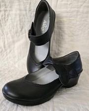 ALEGRIA Women's ELLA Black Mary Janes Shoes Comfort Leather Size 38