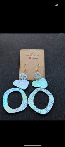 Faux leather earrings - leather,
