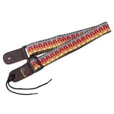 Adjustable Stripy Strap Belt w Leather End for Ukulele Guitar Banjo Mandolin