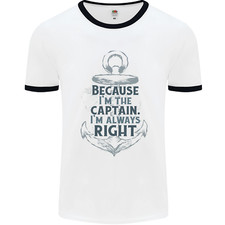 Sailing Captain Narrow Boat Barge Sailor Mens Ringer T-Shirt
