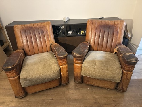 Pair 1930s art deco tan - pair,