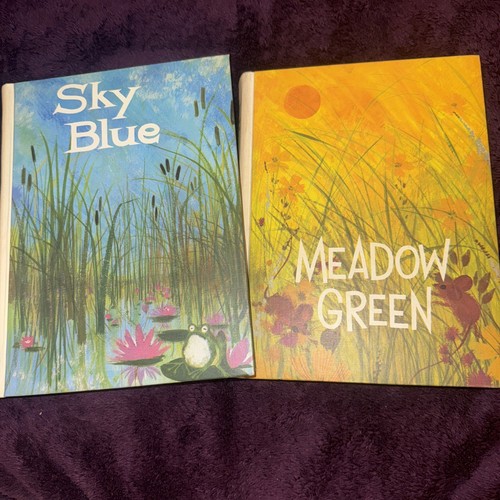 Vintage 1966 blue sky meadow - 1966-blue,