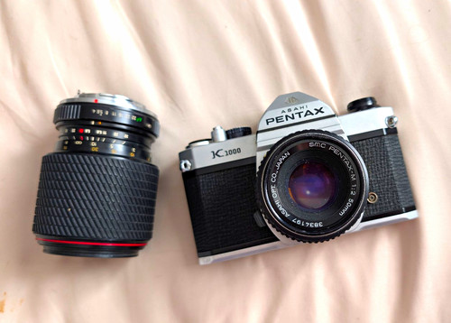 Pentax k1000 silver 35mm - pentax,
