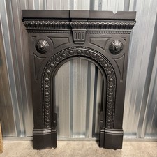 Restored Original Victorian 1860s Cast Iron Bedroom Fireplace / Surround 