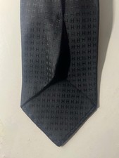 Hermes Tie Black 3.5 Inch Wide