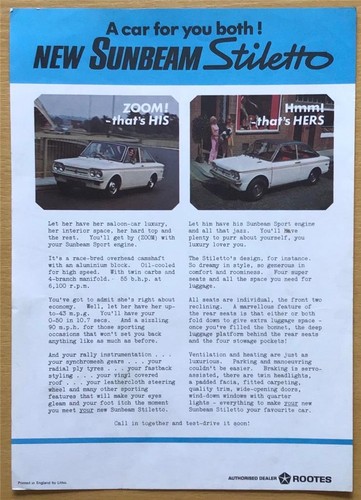 Sunbeam stiletto car sales - sunbeam,