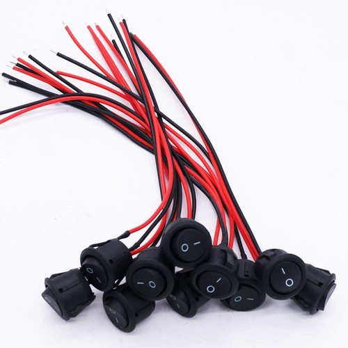 10pcs round rocker switch 12v - round,