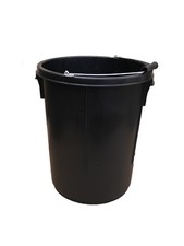 2X - 25L 5 GALLON BLACK PLASTERERS BUCKET, HEAVY DUTY PLASTIC MADE IN THE UK 