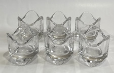 IKEA Set Of 6 Clear Stackable Glass Candle Holder Votive Candle Tea Light Wave