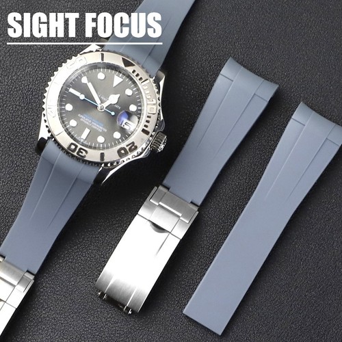 20mm curve rubber watch strap - rubber,