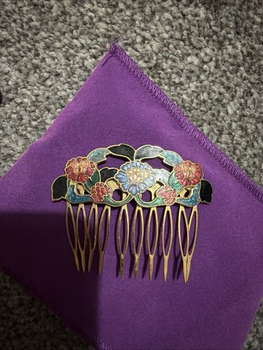 Vintage cloisonne enamel - cloisonne, hair
