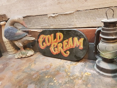 Vintage cold cream pot lids - cream,