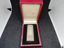 Vintage Cartier gas lighter silver oval with Box