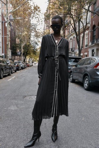 Zara black pleated maxi - zara, belted