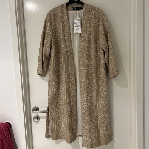 Zara beige embroidered kimono - zara,
