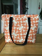 Zip top Tote Bag -  new - HANDMADE - Orla Kiely Acorn Fabric