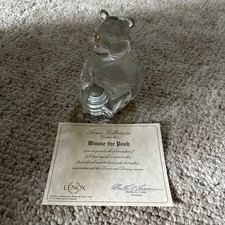 Vintage Lenox Disney Winnie The Pooh Gold Bee Full Lead Crystal Glass Figure 5”