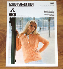 Pingouin Vintage Knitting Leaflet 7009 Lady's Raglan Cardigan . Free UK P&P