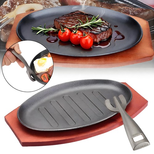 Large cast iron sizzle platter - cast,