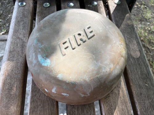Vintage brass fire alarm - vintage,
