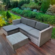 4 Seater Corner Sofa Rattan Garden Furniture L-Shape Indoor Outdoor Patio Set