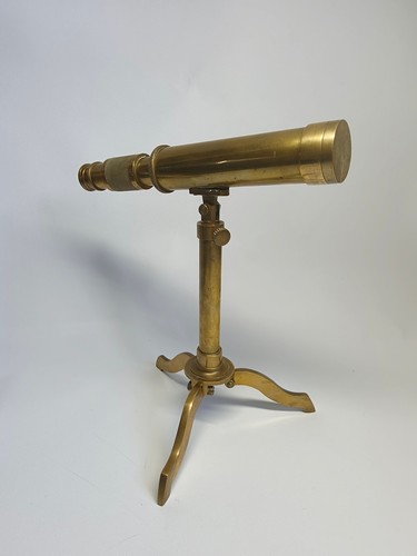 Vintage brass telescope - telescope, on