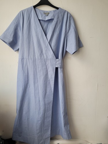 Cos blue cotton wrap midi - cos,